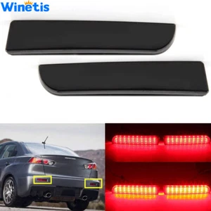 Smoked Lens Bumper Reflector Tail Brake Rear Fog Light For Mitsubishi Lancer Evo - Picture 1 of 8