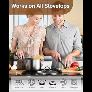 Stainless Steel Cookware Sets, 12-Piece Basic Pots and Pans, Silver - Kitchen - Picture 1 of 6