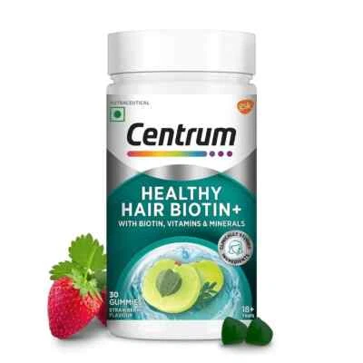 Centrum Healthy Hair Biotin+ with Vitamins & Minerals 30 Gummies Free Shipping - Image 1 of 4