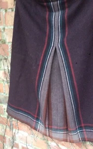 GOR RAY VINTAGE PURE NEW WOOL DARK CHOCOLATE BROWN SKIRT SMALL SIZE 14 EU44 USED - Picture 1 of 10