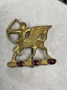 N. S. Meyer Inc New York Goldtone Centaur With Red Gems Pin Brooch - Picture 1 of 8