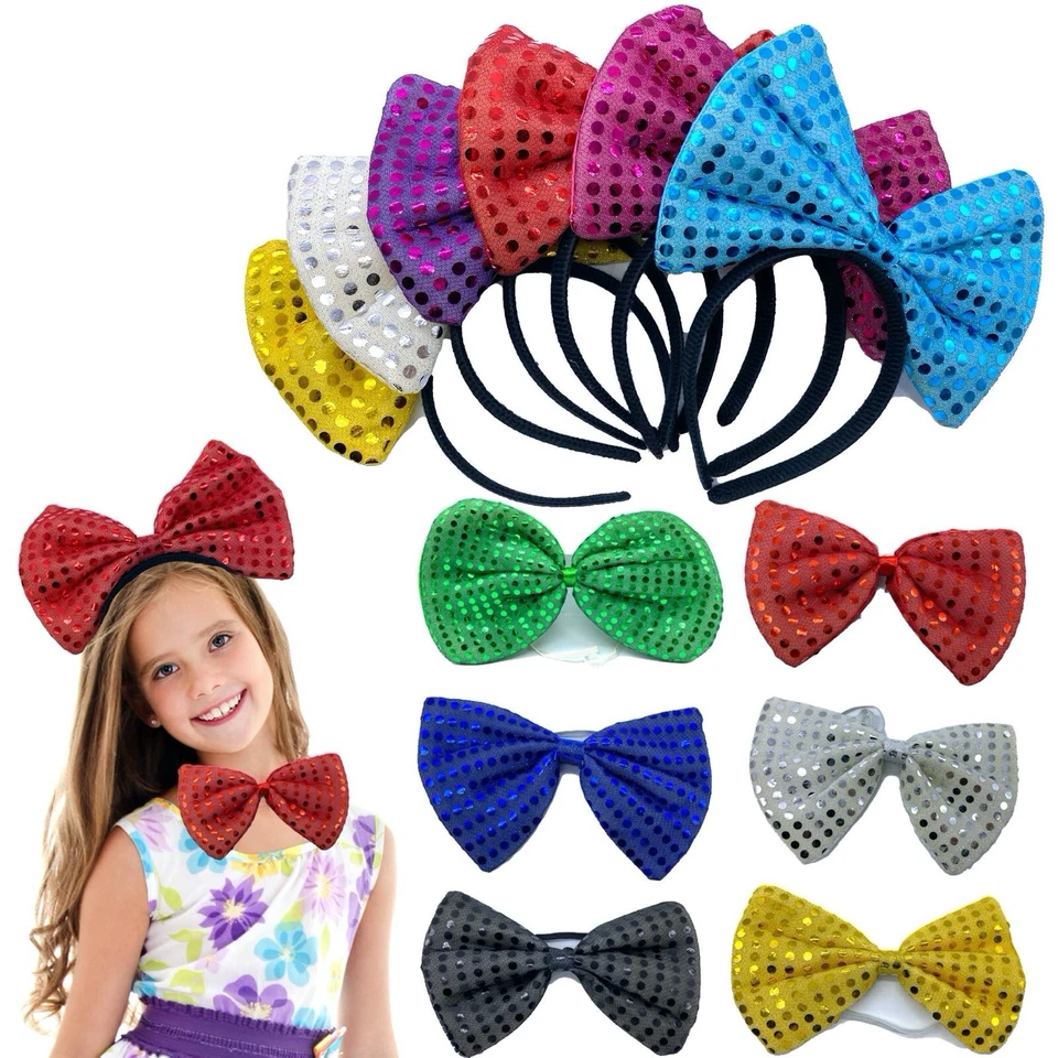 Sequin Large Bow Headband Bow tie Party Costume accessories - image 1 of 1