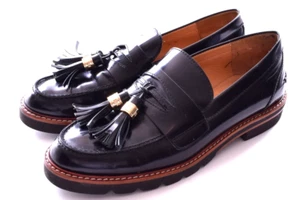 STUART WEITZMAN Manila Tassel Loafers Black Patent Leather Size 8 A - Picture 1 of 6