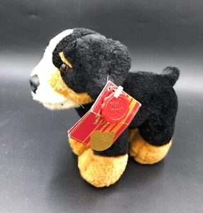 Keel Benjie Mountain Dog With Sound 12cm Soft Plush Beanie Toy Black & Tan - Picture 1 of 4