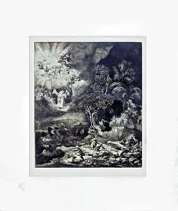 DER ENGEL, DER DEN SCHAREN ERSCHEINT Gravur nach Rembrandt - Amand-Durand - Bild 1 von 1