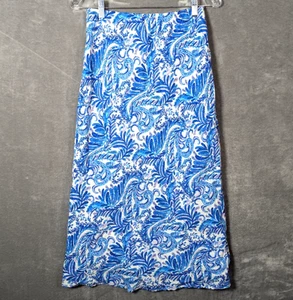 Falda Lilly Pulitzer - Gretna Baha Blue Bird Is The Word - Talla 2 - 100 % lino - Imagen 1 de 7
