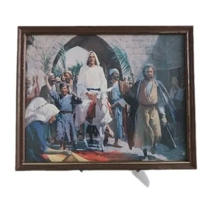 Triumphal Entry Into Jerusalem Jesus Christ Framed Art Print 9.5x7.5" - Picture 1 of 7