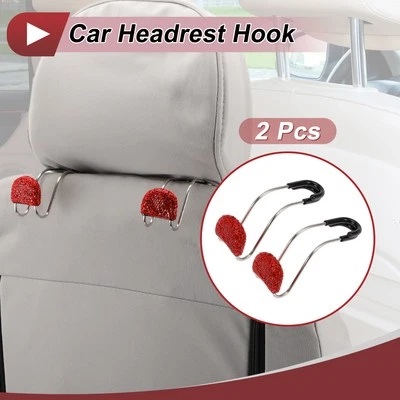 Haken für Kopfstütze des Autositzes,für Geldbörsen,Rot,4,69" x 1,57",2Stk - Bild 1 von 4