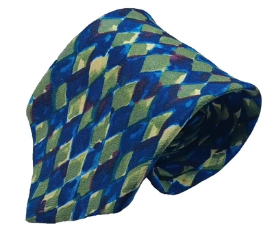 Corbata para hombre con estampado azul y verde Kim Baker del Museo de Arte Moderno de Gouda Foto 1 de 4