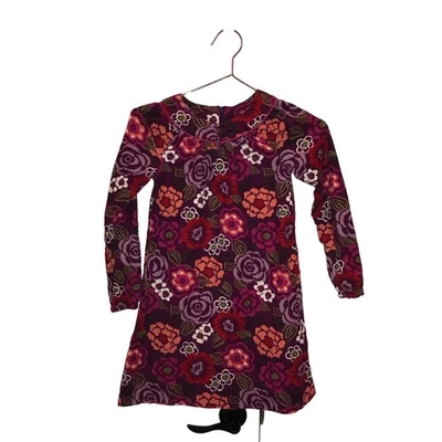 Lands End Niños Vestido Pana Morado con Estampado Floral Rosa, Rojo Talla 7 Foto 1 de 4