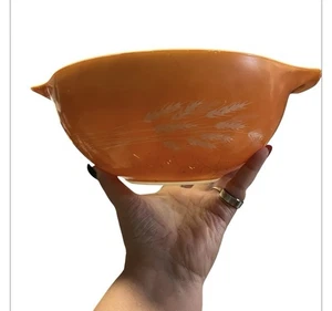Cuenco mezclador vintage Pyrex 443 cosecha otoño trigo cenicienta naranja 2,5 cuartos - Imagen 1 de 5