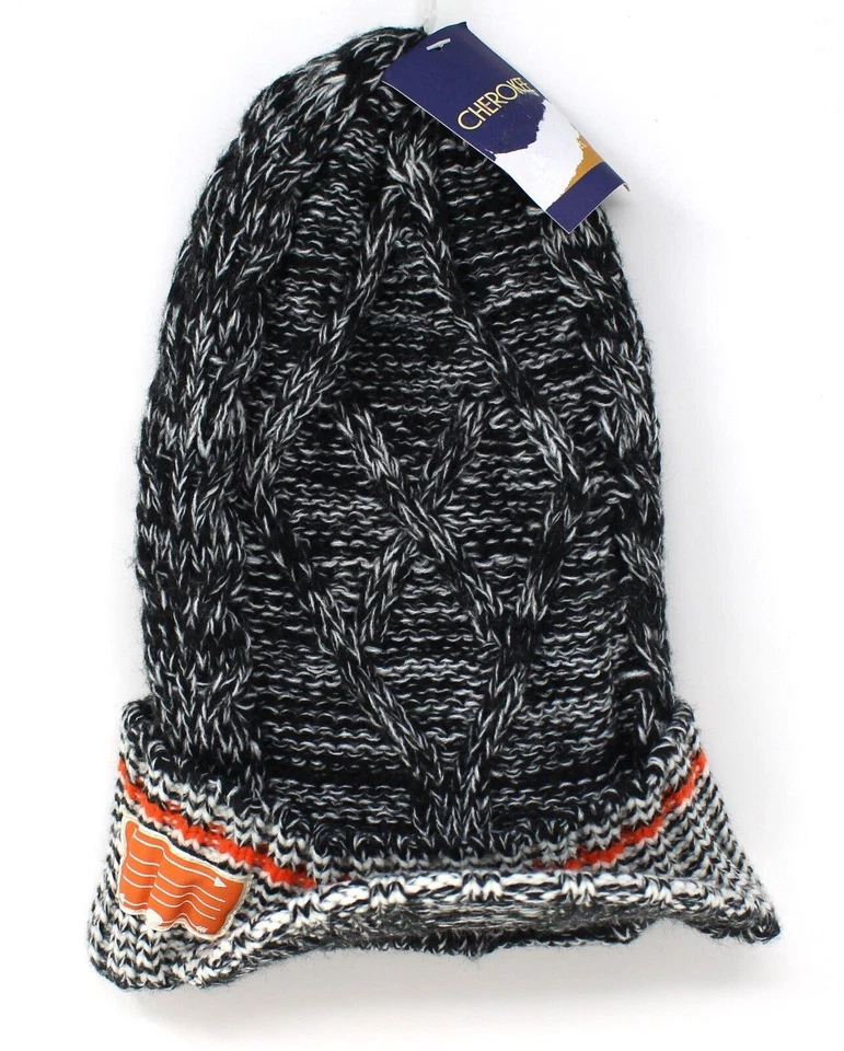 Cherokee Naranja Blanco y Negro Gorro con Pompón y Visera 4-16 Estilo Slouch Foto 1 de 1