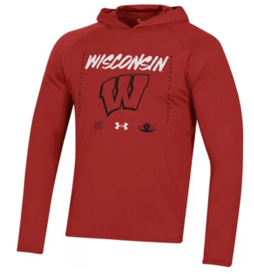 Under Armour Men’s Wisconsin Long Sleeve Bench Hoodie Jersey Shirt Large L - Image 1 of 4