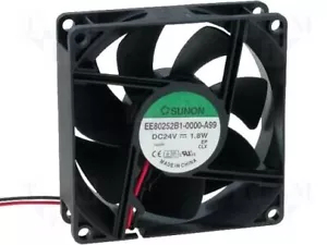 Sunon Lüfter 80x80x25mm EF80252B1-A99 DC 24V 3200 U/min 33dBA Kugellager 2 Litze - Bild 1 von 1