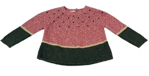 Zara Baby Wassermelone Pullover Mädchen Gr. 9-12 M Pulli Ausschnitt Knopf rosa grün - Bild 1 von 6