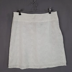 Falda para mujer Richard Malcolm ojales forrada cremallera lateral blanca talla 8 - Imagen 1 de 11
