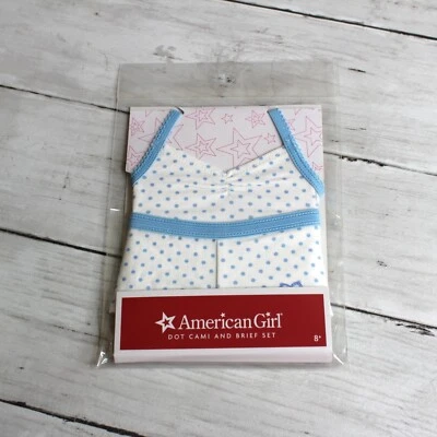 American Girl Cami Boycut Brief Underwear Set Outfit Fits 18" Doll Blue White - Image 1 of 4