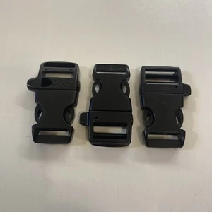 Lot Of 3 - 3/4 Inch Side Release Buckles With Emergency Whistle - Black - Picture 1 of 2