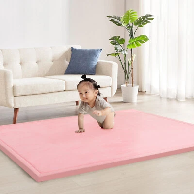 Pink Carpet Rug Memory Foam Non-slip Thick Floor for Bedroom Coral Velvet Mat - Image 1 of 4