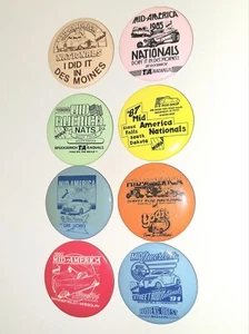 Vintage NSRA Mid-America Nationals Pinback Button Lot (8) 1984-1991 Street Rod - Picture 1 of 5