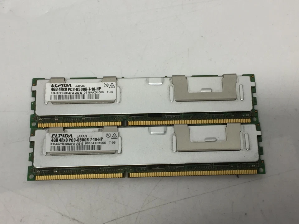 ELPIDA 8GB (2x 4GB) PC3-8500R DDR3 ECC Registered Server RAM EBJ42HE8BAFA-AE-E - Image 1 of 2