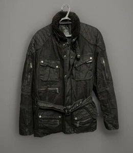 Ralph Lauren Black Label Quilted Denim Biker Jacket Shearling Wool W New Zipper - Picture 1 of 21