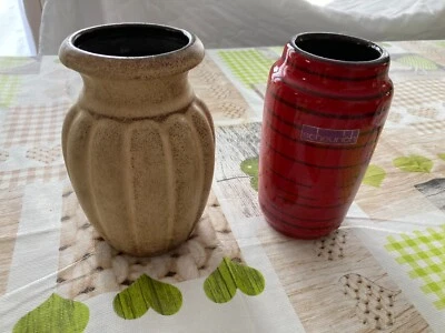 Scheurich Vase rot, hellbraun, 2 Stück im Paket - Bild 1 von 4