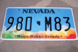 NEVADA NUMMERNSCHILD - " 980 M83 " HOME MEANS NEVADA - TOP ZUSTAND - Bild 1 von 2