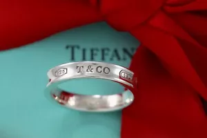 Anello a banda stretta 100% autentico Tiffany & Co. argento 1837 - Foto 1 di 8