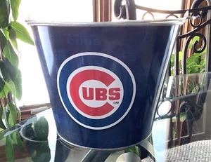 Chicago Cubs MLB Logo Boelter Brands 5 Quart Metal Tin Ice Bucket Pail BNWT - Picture 1 of 7