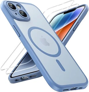 Hülle für iPhone 15 mit 360° Schutz, Matte Oberfläche, Rutschfest - Hellblau - Bild 1 von 22