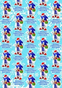 SONIC HEDGEHOG Personalised Christmas Gift Wrap - Sonic Wrapping Paper Knuckles - Picture 1 of 1