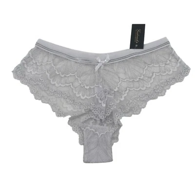 Frederick's of Hollywood Size M Panty Caroline Boyshort Lace White Silver NWT - Image 1 of 4