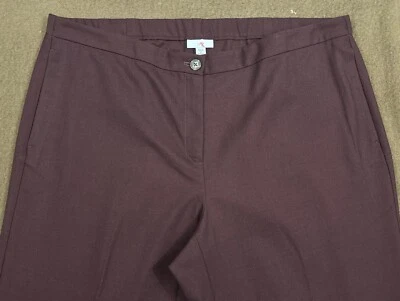 NUEVO CON ETIQUETAS J. JILL Mujer Borgoña Pierna Ancha Elastizado Negocios Vestido Pantalones Talla Grande 20 Foto 1 de 4