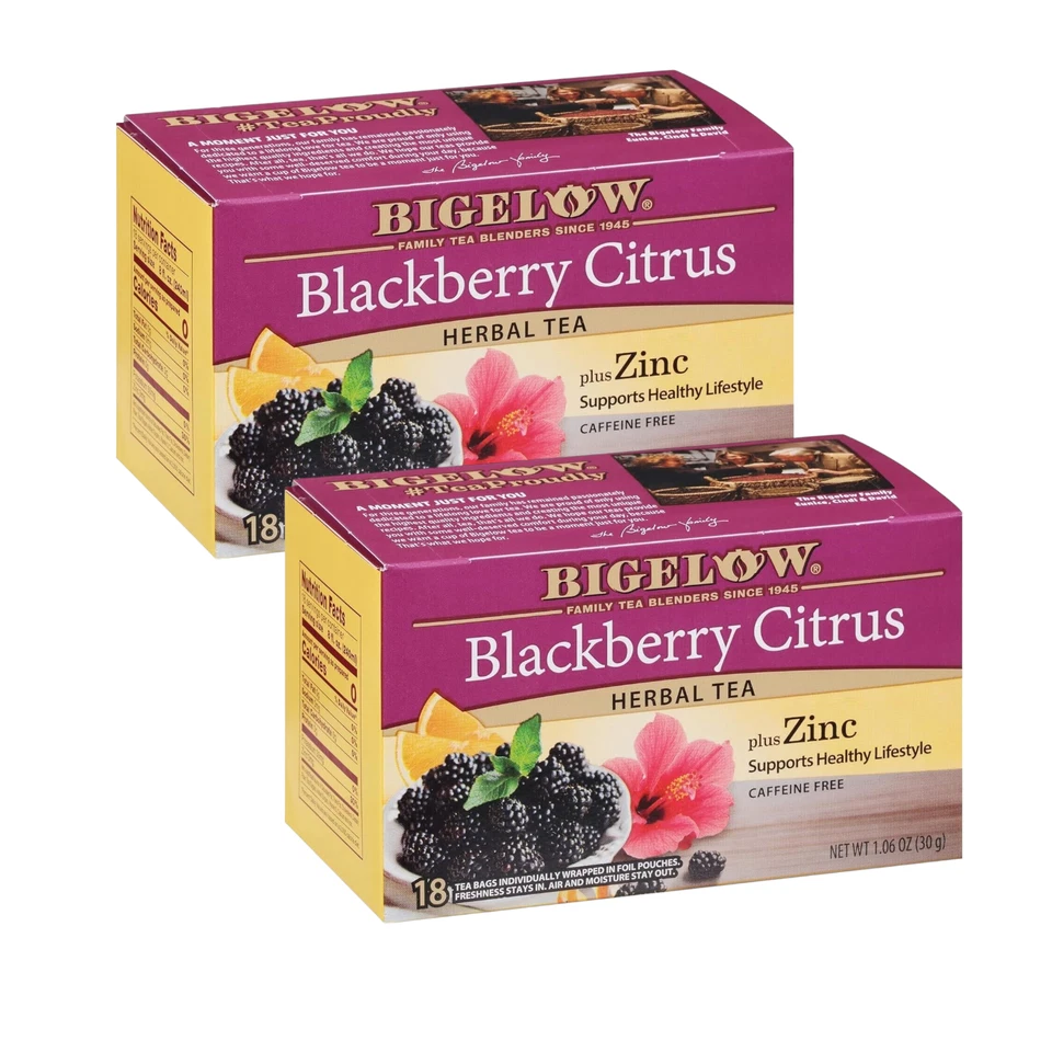 Bigelow Tea Blackberry Citrus 18 Bags 1.06 oz (Pack of 6)
