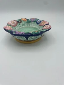 (53D) Fitz & Floyd VTG 1994 Multicolor Floral Candle Holder - Picture 1 of 4