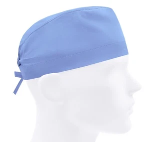 Mens scrub caps, surgical cap, scrub hats, surgery hat, solid sky blue - Picture 1 of 3