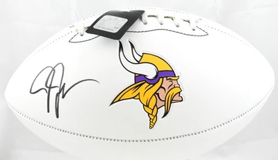 Justin Jefferson Autographed Minnesota Vikings Logo Football - Beckett W Holo - Image 1 of 3