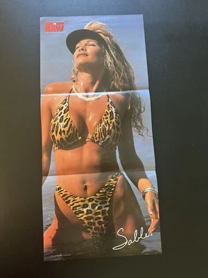 Póster de colección WWF RAW Sable de la revista WWE Sexy Diva Hot 24" x 10,5" triple Foto 1 de 4