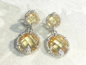 WUNDERSCHÖNE OHRRINGE STERLINGSILBER 925 OHRHÄNGER CITRIN signiert JUDITH RIPKA - Bild 1 von 5