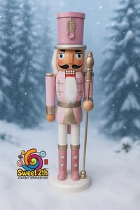 14" Wooden Pink Nutcracker Toy Soldier – Holiday Home Limited Edition Pastel  - Picture 1 of 1