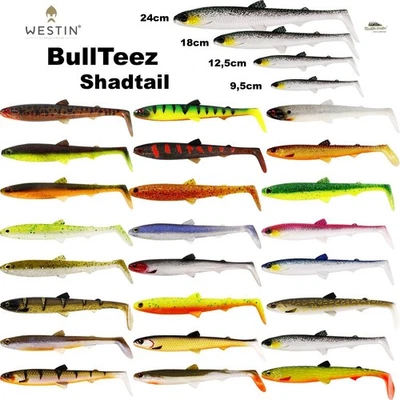 Westin BullTeez Shadtail 9,5cm 12,5cm 18cm Gummifisch Zander Hecht versch Farben - Bild 1 von 4