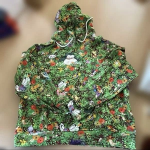 Levi's Pokémon 25th Anniversary Hoodie Pullover Green Floral kangaroo pocket - Picture 1 of 16
