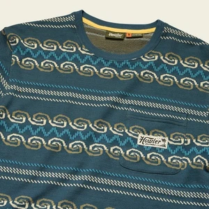 T-shirt maglietta jacquard Howler Bros Zicatela Petrol Medium - Foto 1 di 3