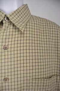BURBERRY  London  Button Front Shirt Long Sleeve  Green Plaid Men's LARGE
