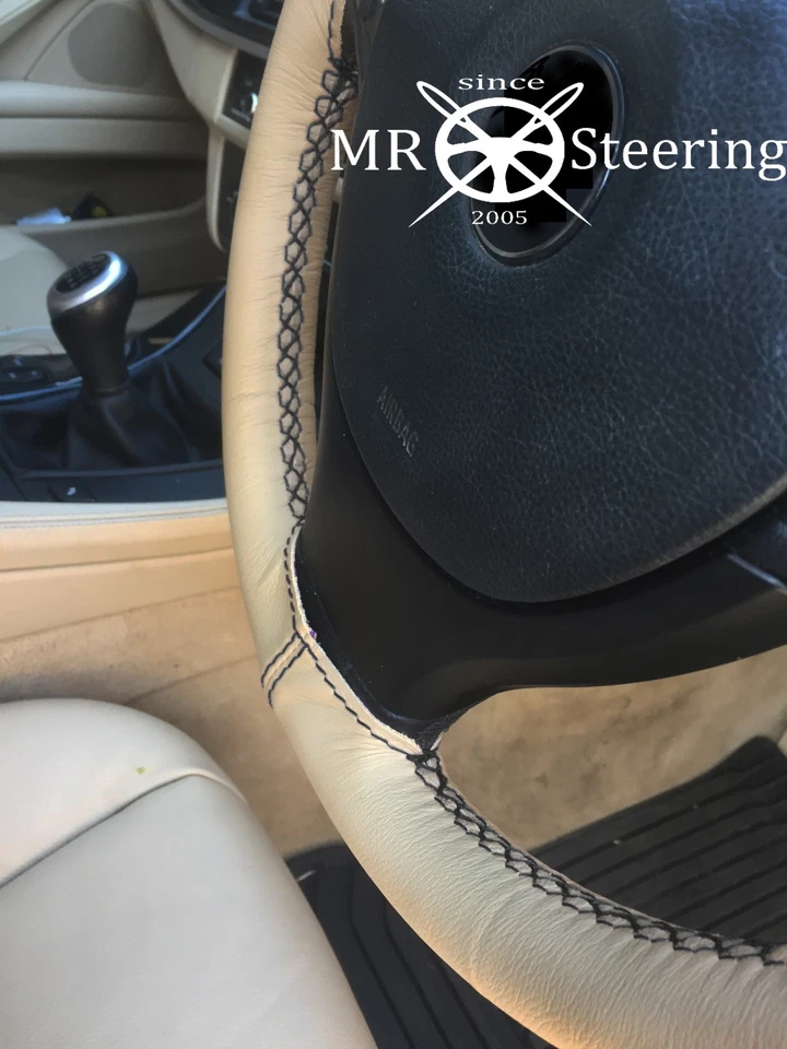 CUBIERTA DE VOLANTE DE CUERO BEIGE LEXUS LS 400 1995-2000 NEGRA DOBLE TALLA Foto 1 de 3