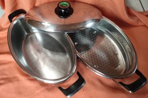 AMC oval 5,5L  Bräter Gänsebräter Bratentopf  Kochtopf Visiotherm Siebaufsatz - Bild 1 von 12