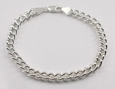 Danecraft Sterling Silver Curb Link 5mm Wide Bracelet Lobster Claw 7.5" - Image 1 of 4