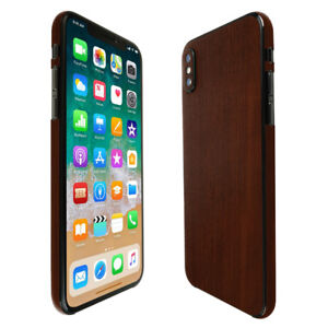 Skinomi TechSkin - Dark Wood Skin & Screen Protector for iPhone X