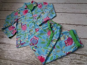 NICK & NORA Women's Cotton Flannel Pajama Set SZ Small Blue Owls - Picture 1 of 11